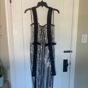 Lulus Shimmery Sequin Bow Midi Dress